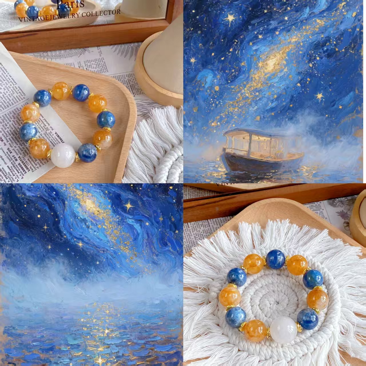 2025新款梵高星空天然水晶手串女款多宝手串送闺蜜礼物饰品