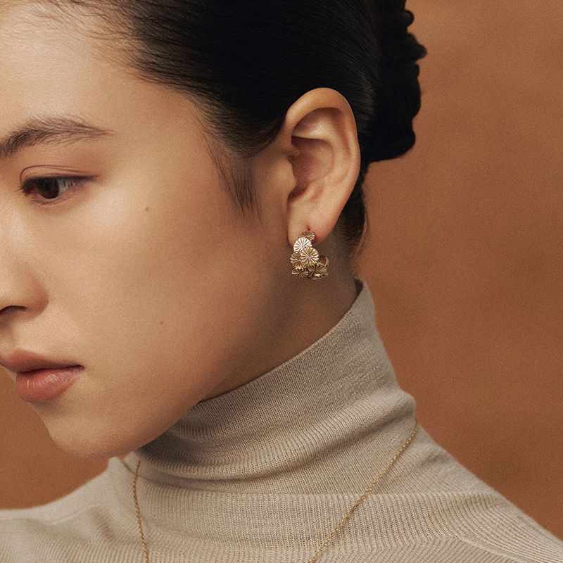 HERBE合璧 松间 团松朵朵耳饰 经典半包耳钉 不经意间流露非凡