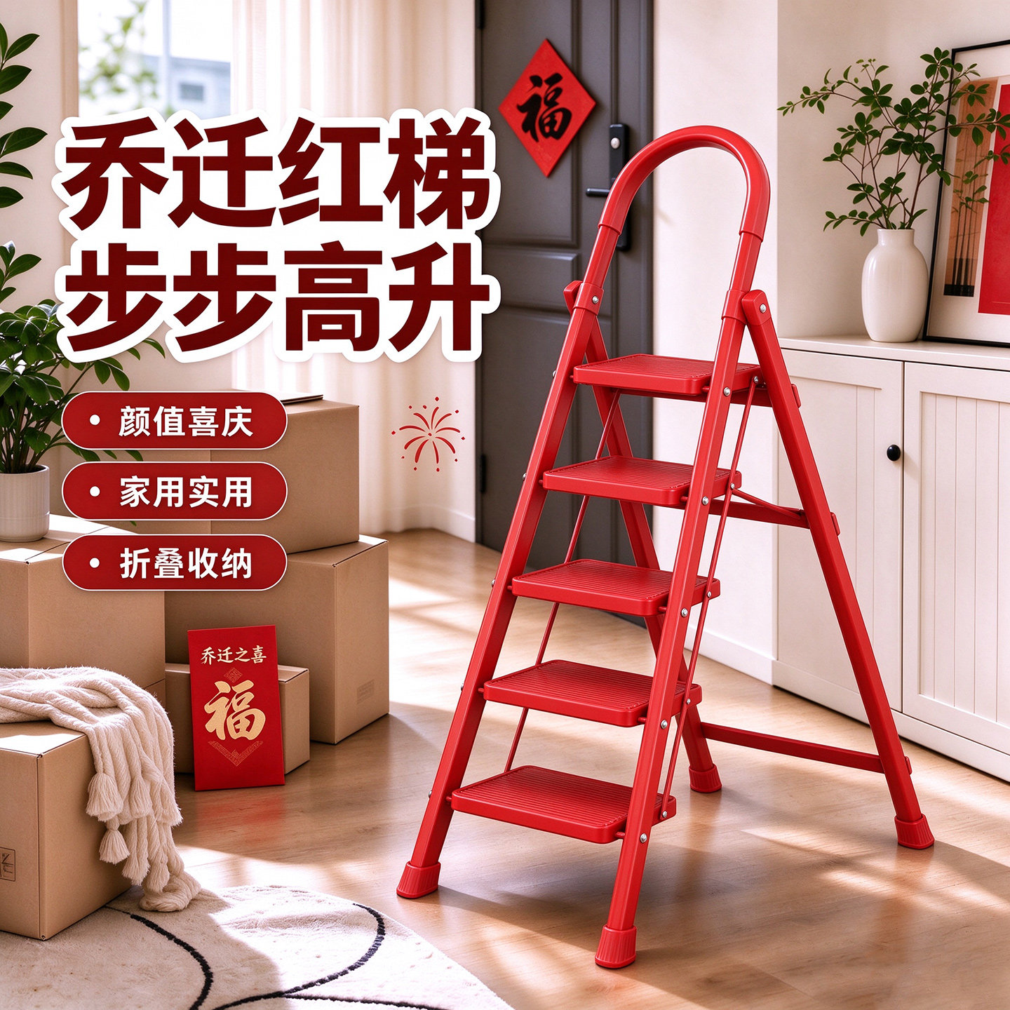乔迁礼物步步高升多用途折叠梯