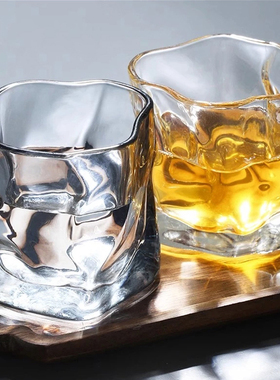 【4只】威士忌喝水杯扭扭杯玻璃杯网红高颜值水杯ins风玻璃杯子