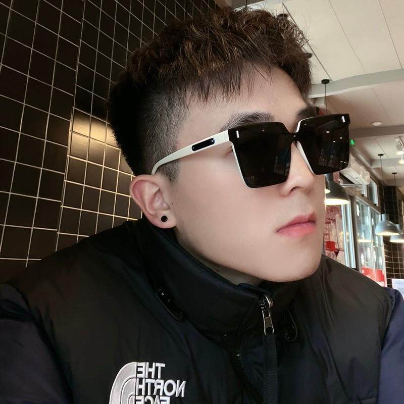 方形墨镜男款大脸男生网红级感痞帅潮防晒眼睛男士太阳镜开车用