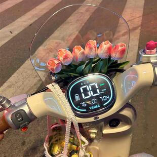电动车装饰小配件郁金香花束摆件ins风仪表盘挡风板雅迪爱玛通用