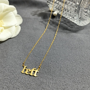 百搭简约小众轻奢个性英文字母男女left左舵同款锁骨项链不掉色