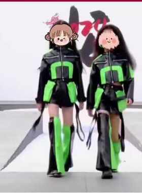 少儿潮流爵士舞T台模特走秀服套装女童潮衣女孩时尚舞蹈演出服