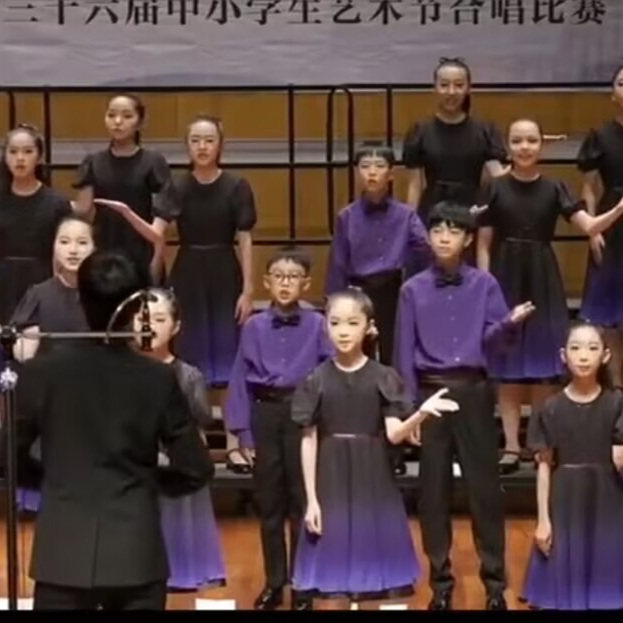 六一儿童合唱服女童黑色渐变连衣裙小学生诗歌朗诵表演服演出服