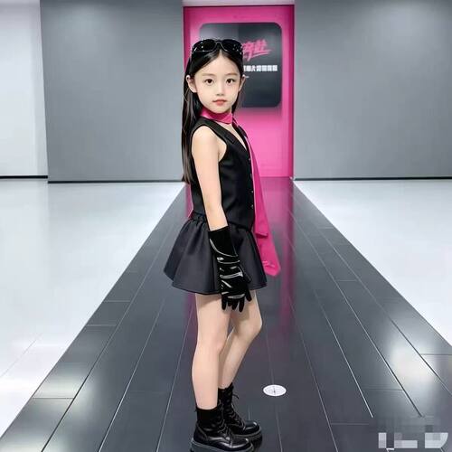 女童模特走秀时装潮服模特形体训