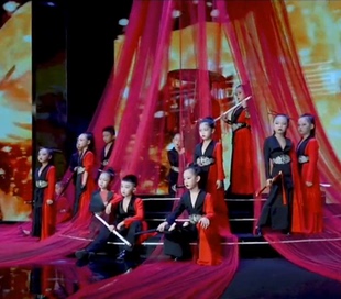 炫步儿童国潮武侠风女童模特走秀礼服中国风古风车模舞台演出西装