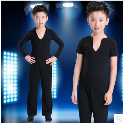 夏季短袖练功服男童少儿拉丁舞