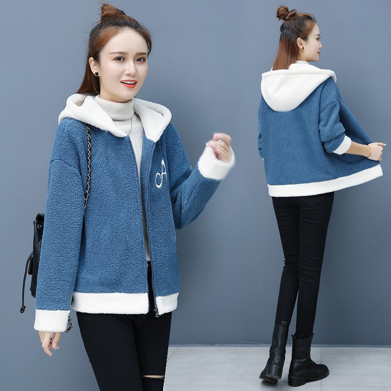 品牌断码特价清仓处理羊羔绒外套女2022新款秋冬季加绒加厚短款上