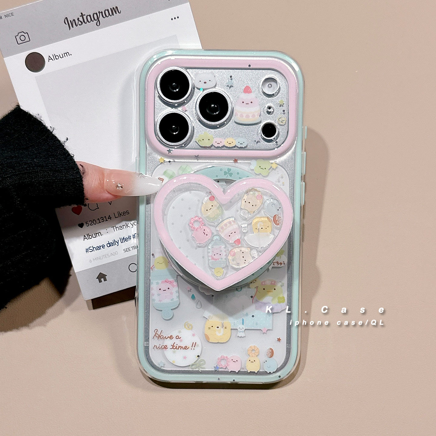 壳侣 角落生物适用苹果17手机壳iPhone17promax新款16防摔保护套15硅胶全包小众高级感二合一磁吸带支架女软p