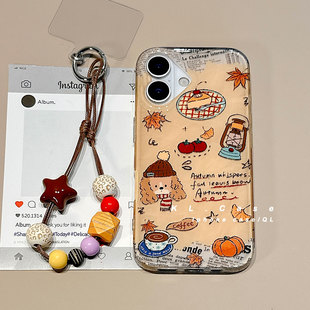 带链条软壳女p 14硅胶全包防摔小众高级感独特好看 可爱卡通适用苹果16手机壳iPhone17保护套15promax新款