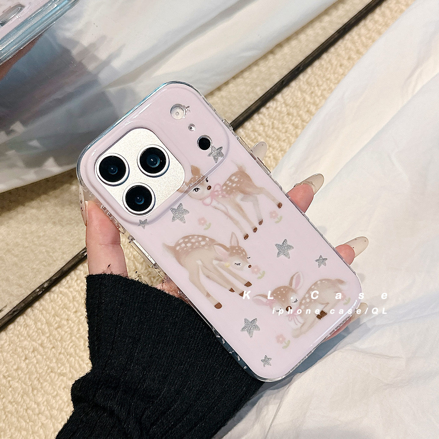 壳侣 可爱梅花鹿适用苹果17手机壳iPhone17promax新款16防摔保护套15硅胶14全包13小众高级感好看超火ins女软