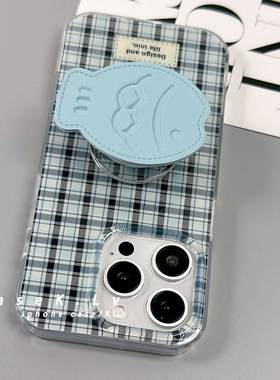 壳侣简约格纹适用于苹果16手机壳iPhone16ProMax新款苹果15保护套14硅胶Pro全包带气囊支架13秋冬防摔软女ins