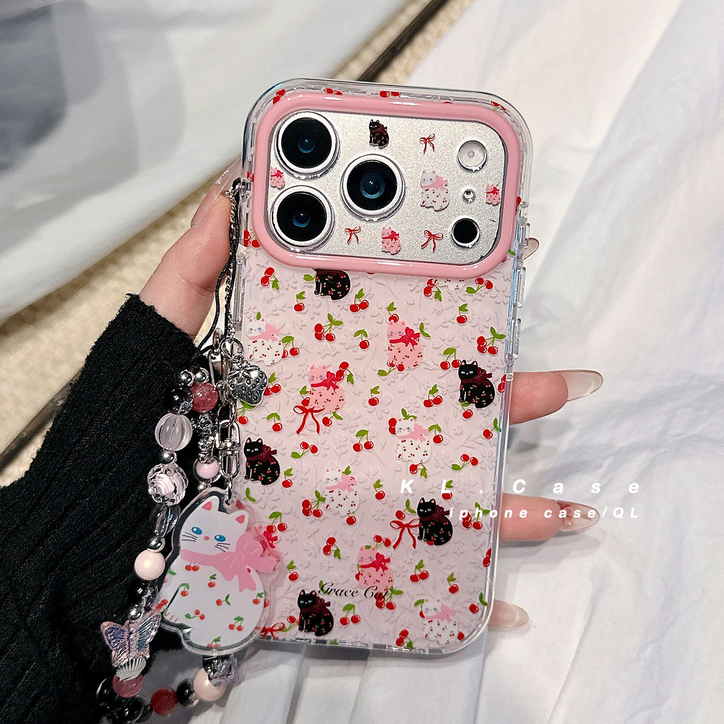 ins少女心樱桃小猫适用苹果17手机壳iPhone17promax新款16防摔保护套15硅胶全包镜头小众高级感带链条女软外p,3C数码配件,手机保护套/壳,淘宝优惠券,粉丝福利购,淘宝优惠卷