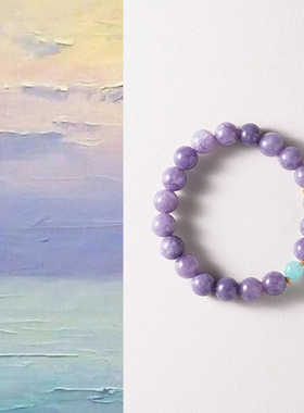 紫色玉髓水晶国风串珠手链