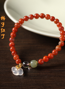 天然南红玛瑙红色手链