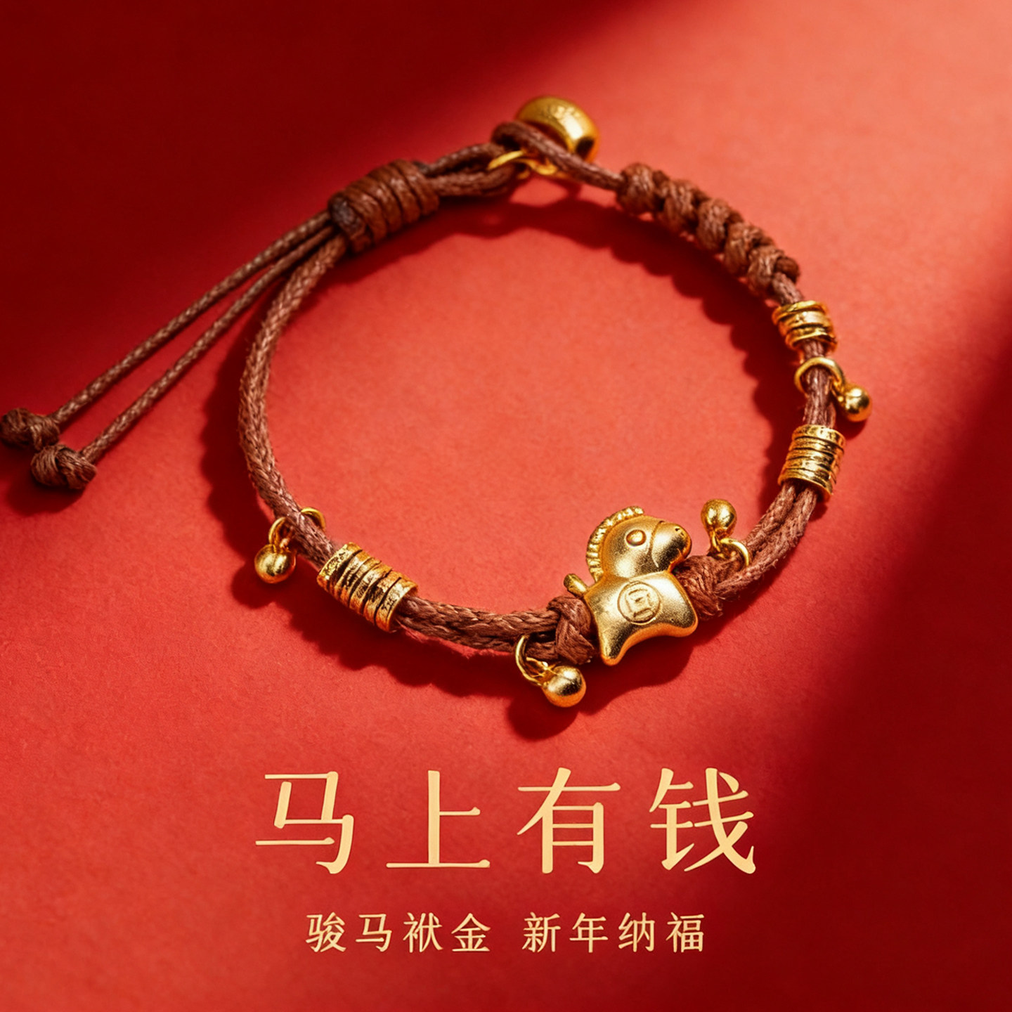 2026马年本命年手链女生肖小马招财福袋转运手工编织绳手绳男礼物,饰品/流行首饰/时尚饰品新,手链,淘宝优惠券,粉丝福利购,淘宝优惠卷