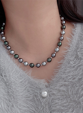 大溪地黑珍珠高级感项链
