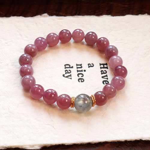 【普陀山祝福】紫马粉水晶手串