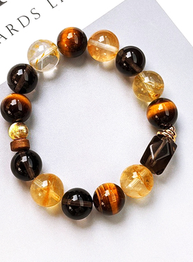 【普陀山祝福】招财黄水晶手串