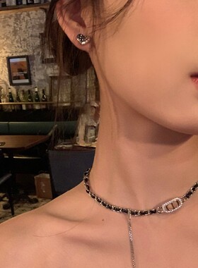 夏日设计感CD流苏合金锁骨链