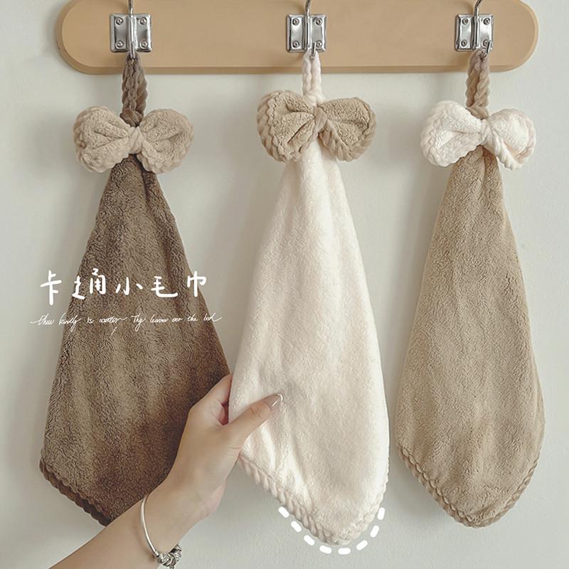 日本进口挂式擦手巾吸水不掉毛方巾擦手布加厚速干儿童毛巾抹布