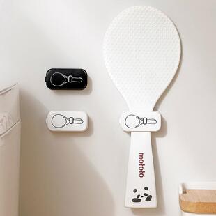 日式磁吸饭勺固定器收纳架厨房壁挂电饭煲饭铲置物贴挂钩夹放置架