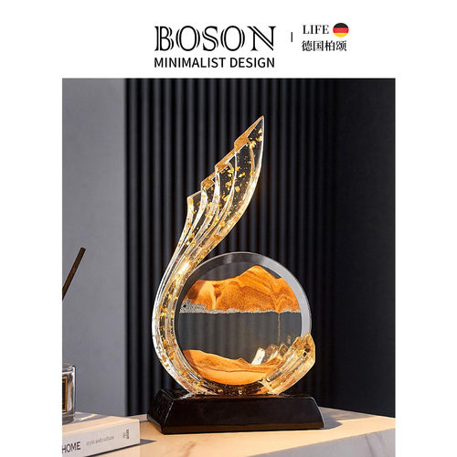 BOSON·Grind·摆件风生水起透明金箔流沙画高端大气客厅 | 琢光