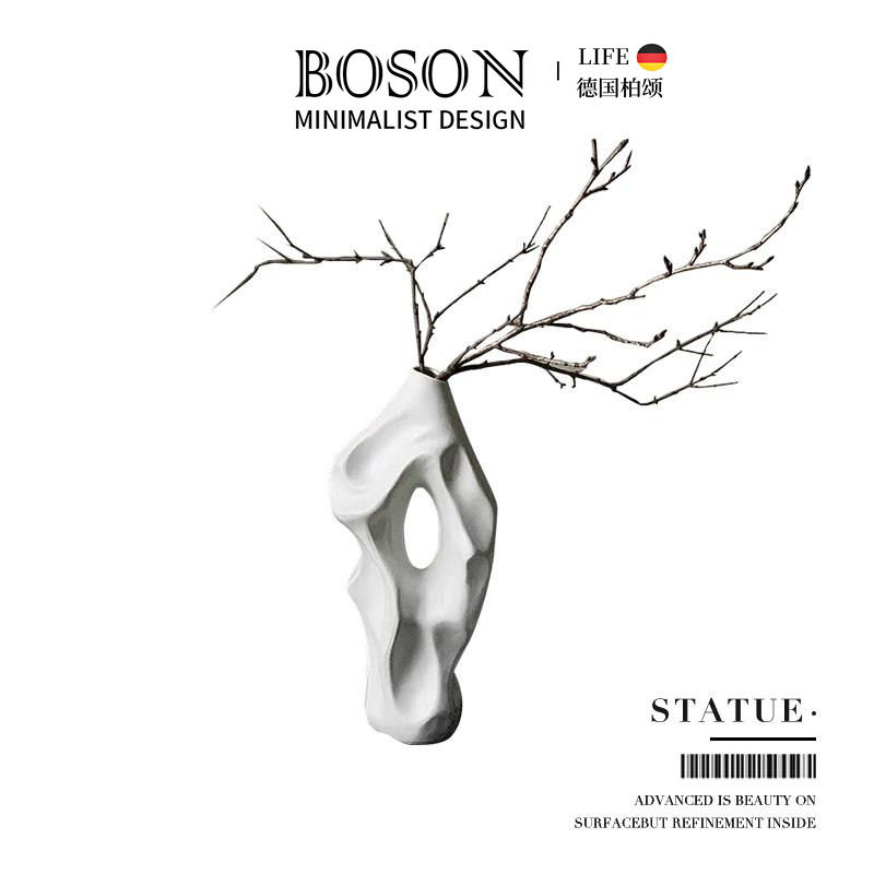 BOSON·Statue·花瓶花瓶北欧侘寂风抽象艺术陶瓷花器摆件 | 雕塑