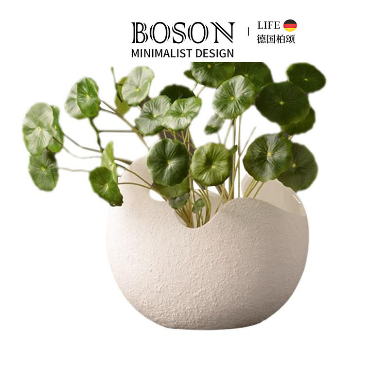 BOSON·Shell·花瓶白色陶瓷插花器家居装饰摆件现代简约 | 蛋壳