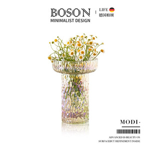 BOSON·Modi·花瓶极冻冰锤纹玻璃水培鲜花插花器家居摆饰 | 莫迪
