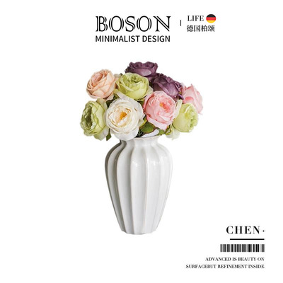 BOSON·Chen·陶瓷花瓶插花摆件客厅美式复古粗陶高级感 | 以辰