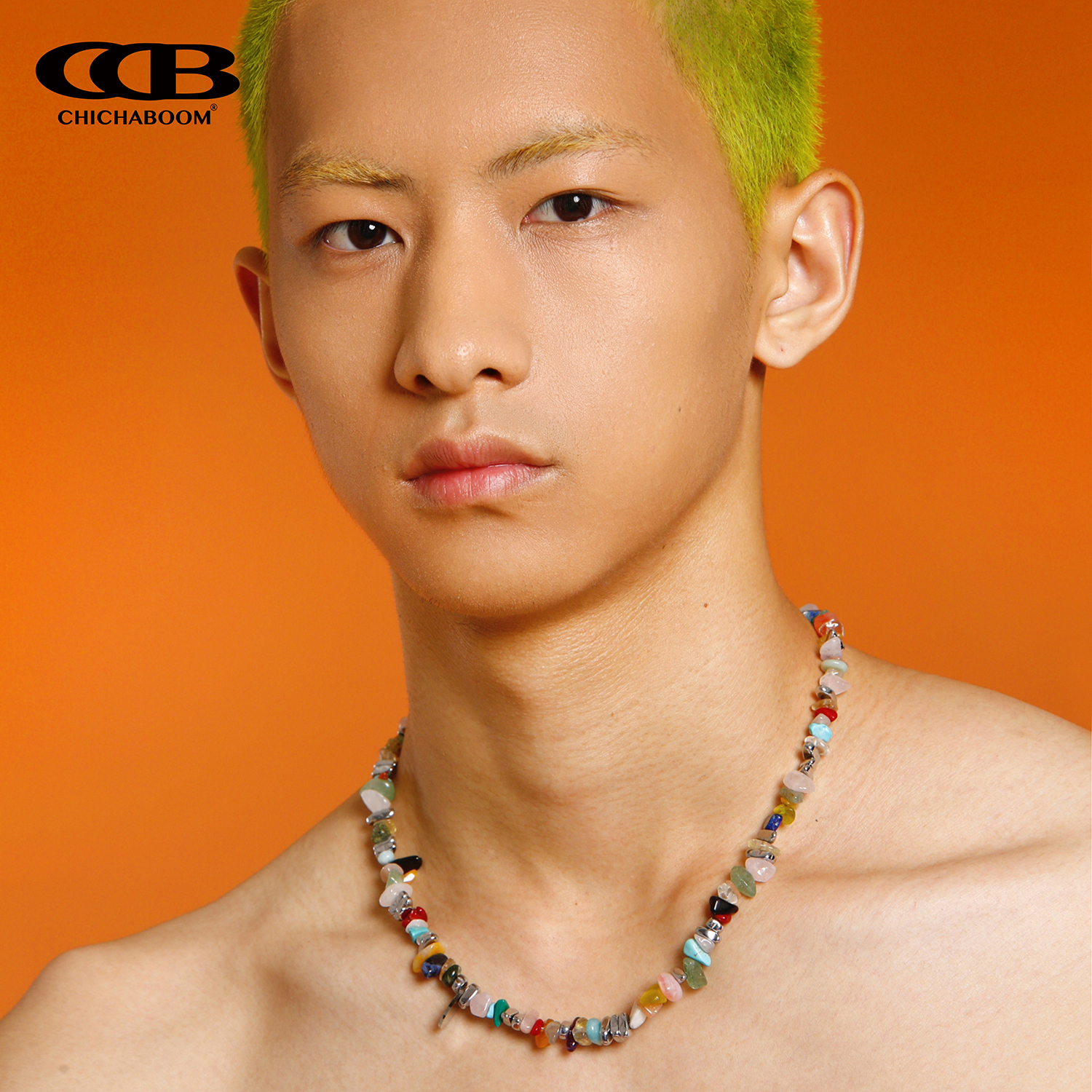 CHICHABOOM彩色天然石月光石项链CCB男女同款