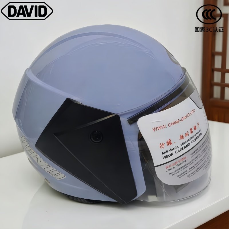 DAVID大卫电动车头盔3C认证3/4盔围脖男女通用保暖防寒安全帽图片
