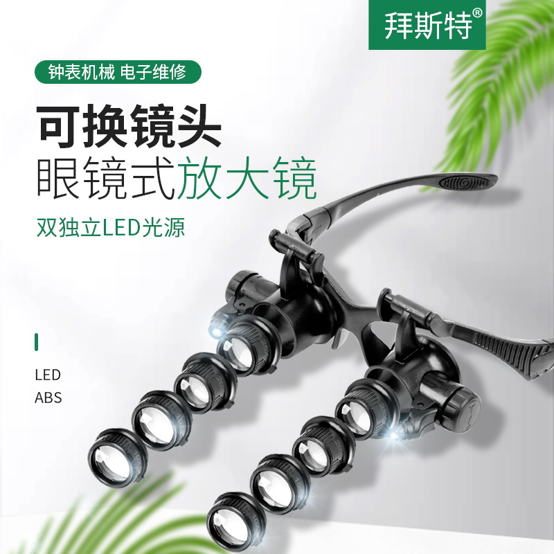 多倍率眼镜式维修美睫放大镜高清