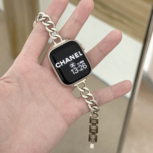 适用iWatch简约细款金属链条表带