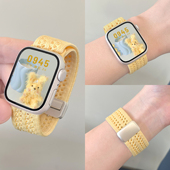 适用苹果手表S10磁吸回环表带iwatchS11新款 针织透气 简约编织applewatch987柔软Ultra男女运动SE腕带春夏