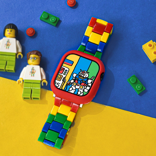 适用苹果手表S11彩色树脂表带iwatch10撞色可爱运动透气套装applewatch9/87多巴胺卡通创意ultra夏腕SE带男女