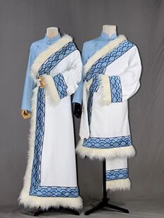 2024新款麂皮绒藏袍女款大毛领藏式服装西藏云南旅拍民族风服装