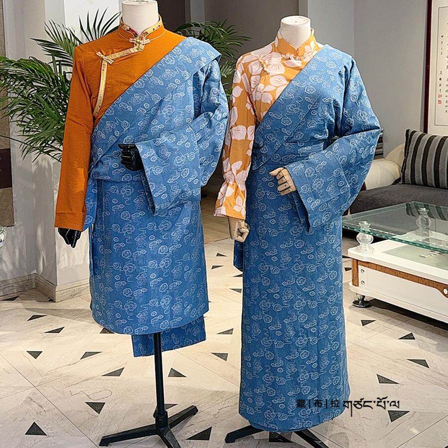 新款藏装民族风牛仔藏式藏袍