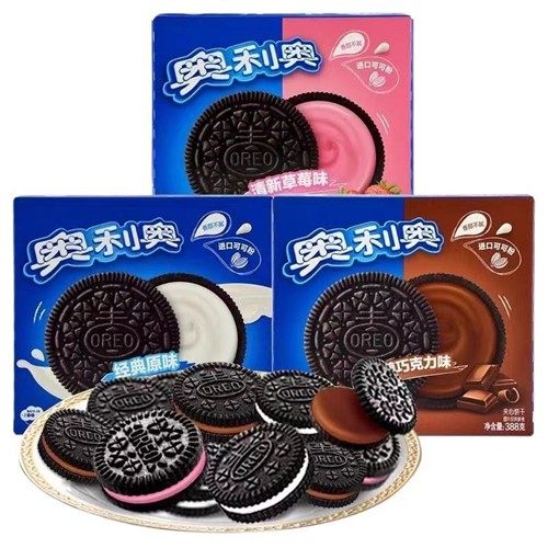 亿滋奥利奥夹心饼干原味388g大包分享零食甜品烘焙奶茶原料辅料散