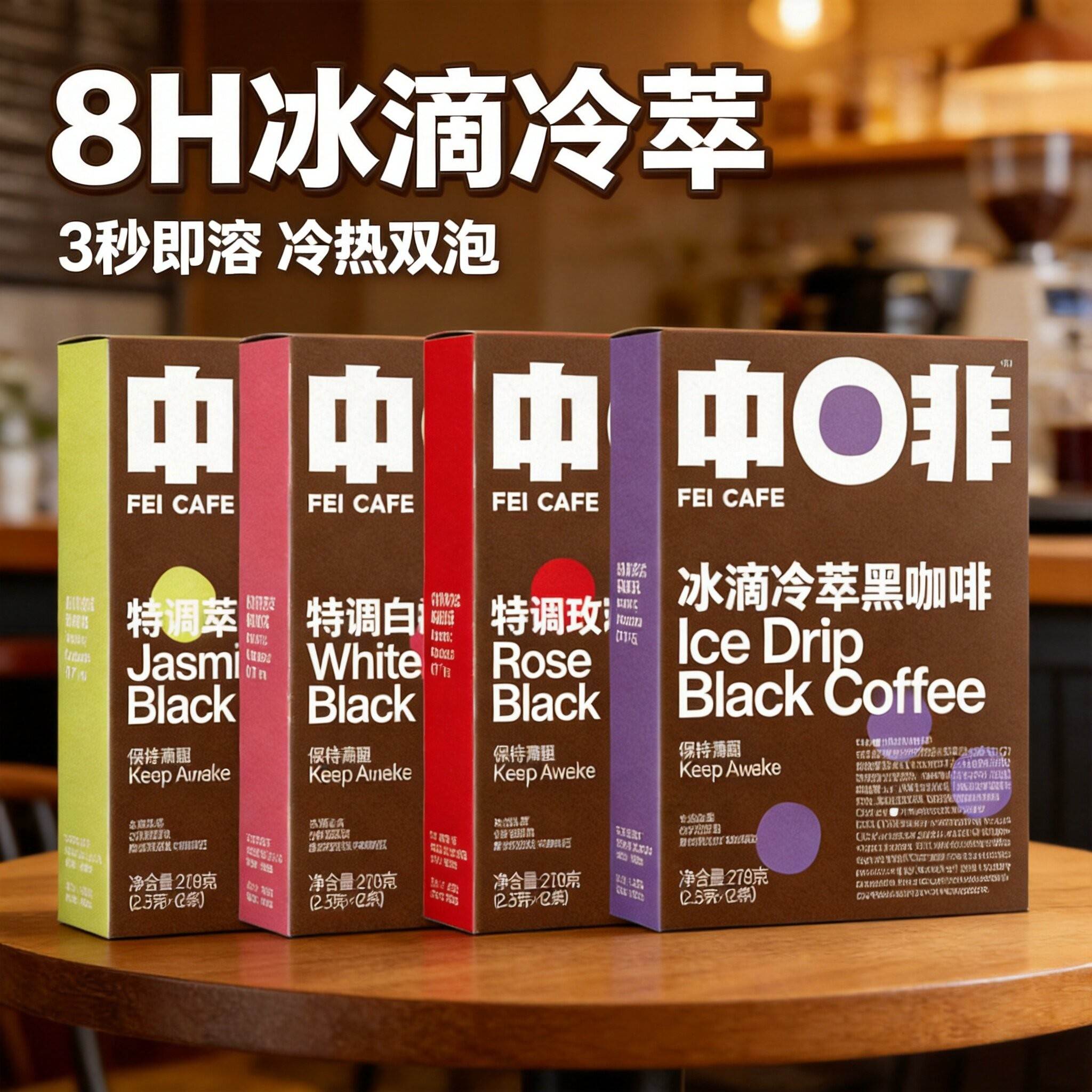 中啡美式意式蓝山冰滴燃低脂冷萃冻干云南小粒速溶黑咖啡粉