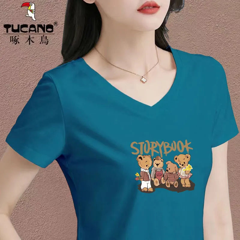 啄木鸟正品纯棉短袖t恤女