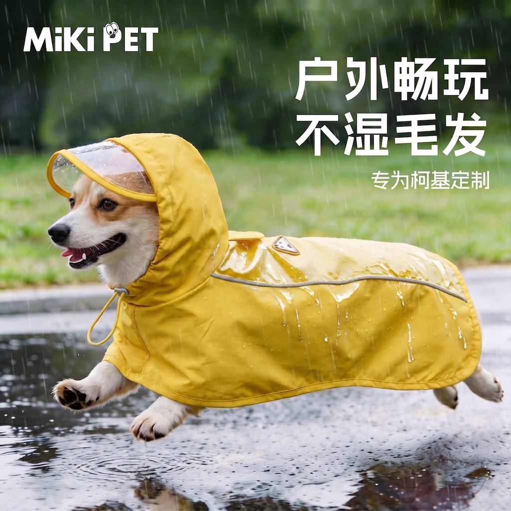 狗狗雨衣柯基专用斗篷柴犬衣服小中型犬防水全包护肚宠物柯基雨披图片