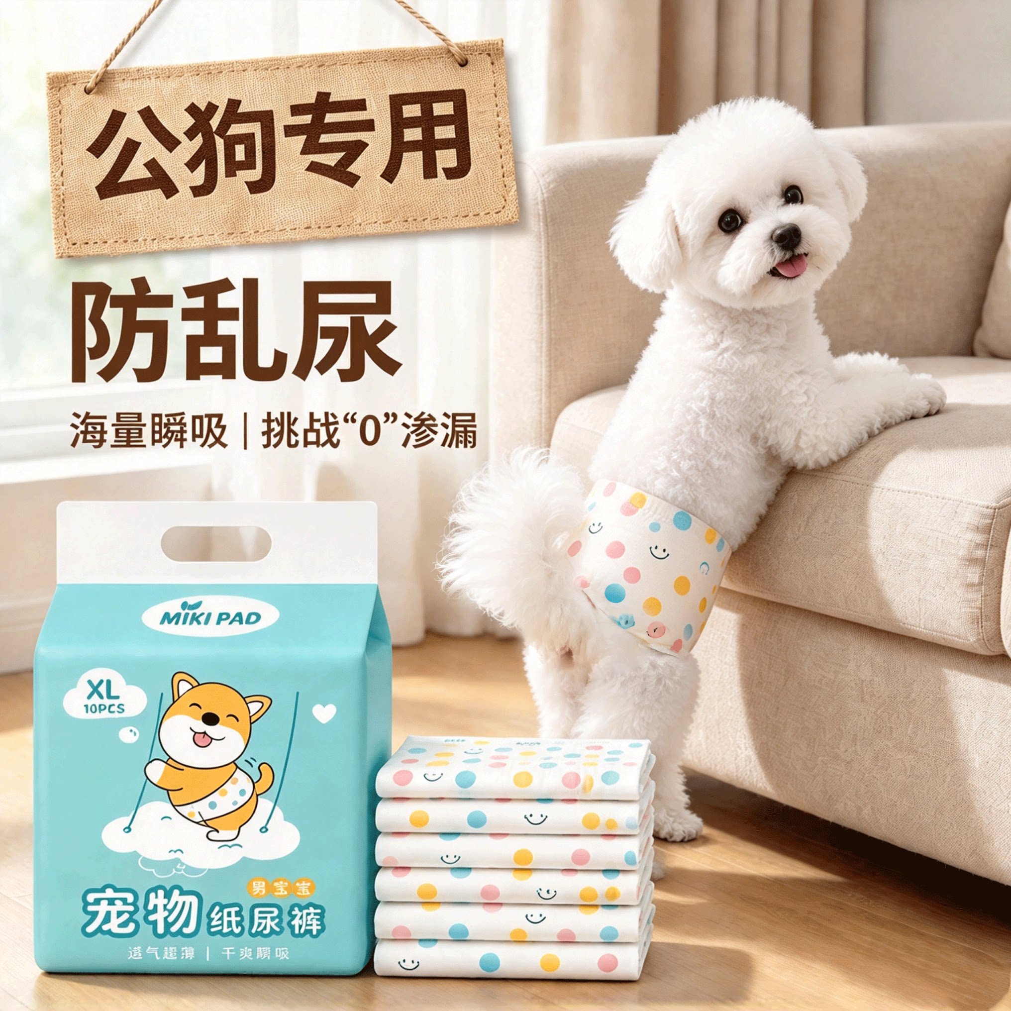 公狗尿不湿狗狗纸尿裤生理裤宠物专用小狗尿布尿片泰迪母狗姨妈裤