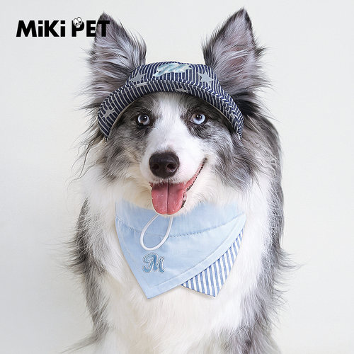mikipet狗狗帽子漏耳朵宠物头饰中型大型犬边牧金毛萨摩耶牛仔帽
