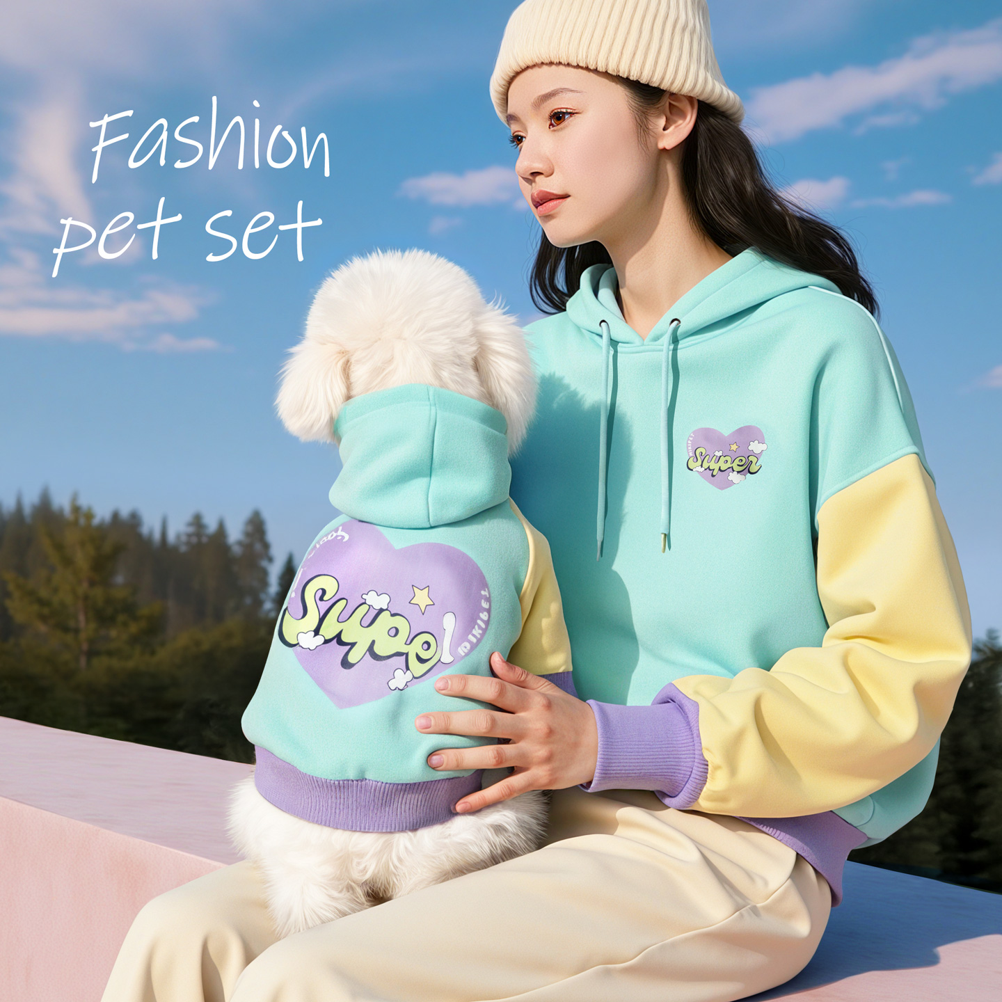 小狗狗衣服秋天帽衫多巴胺亲子装