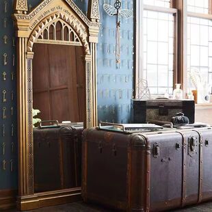 厄里斯魔镜美式做旧穿衣镜家用壁挂试衣镜哈利波特复古卧室落地镜