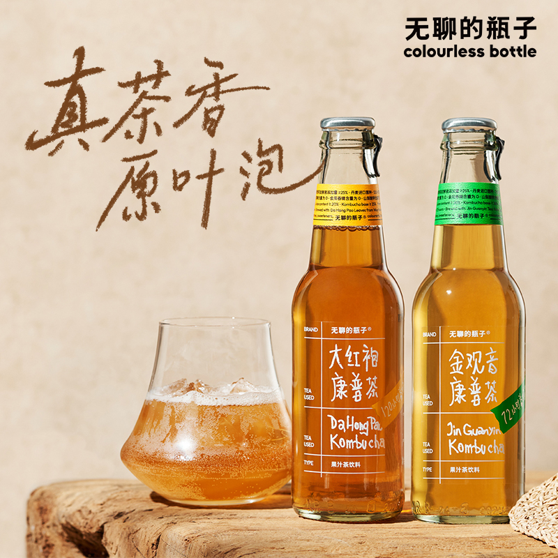 无聊的瓶子康普茶益生菌慢发酵