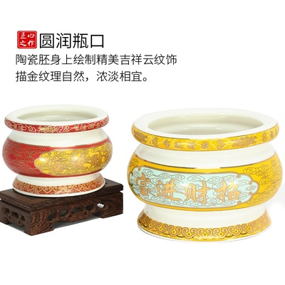 汉白玉香炉 家用供奉香炉室内供佛小陶瓷碗烧香炉檀香炉佛具用品